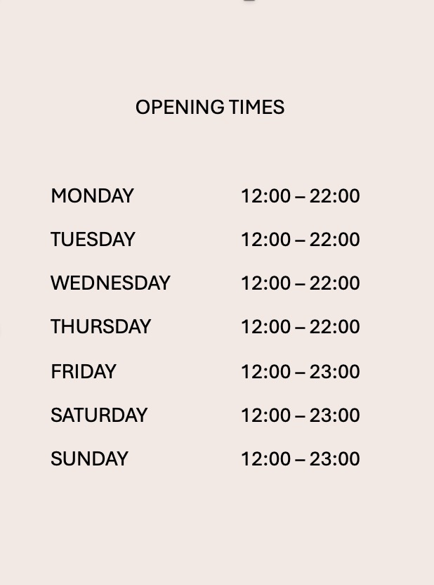 Opening Times